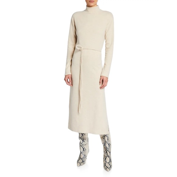 Vince Belted Cotton-Blend Midi Sweater Dress - Picture 7 of 10